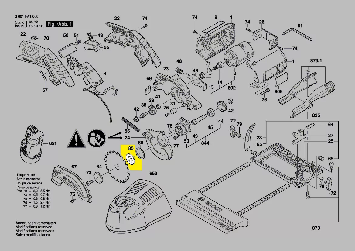 flasque intérieur serrage lame réf. 1 619 P10 745